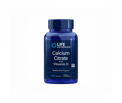 LifeExtension Calcium Citrate with Vitamin D, 200 kaps. (08/22)