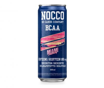 NOCCO BCAA Miami Strawberry, 330 ml päiväys 12/22