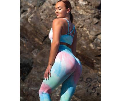 M-Sportswear Seamless Tie Dye Scrunch butt tights