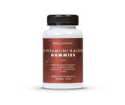 WellAware D3-vitamiini-Kalsium Gummies, 60 kpl. (08/23)
