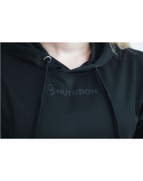 M-NUTRITION Sports Wear Unisex Active Hoodie logolla, Mustalla logolla