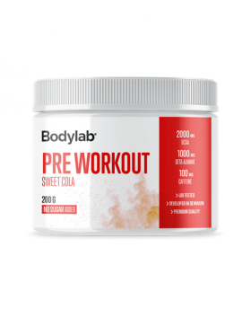 Bodylab Pre-Workout, 200 g, Sweet Cola (päiväys 12/22)
